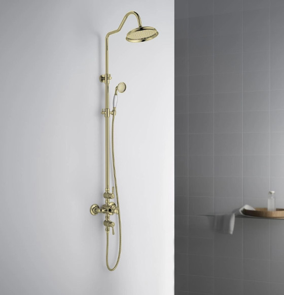 Душевая система Aquatek Классик AQ2563PG с термостатом Полированное золото