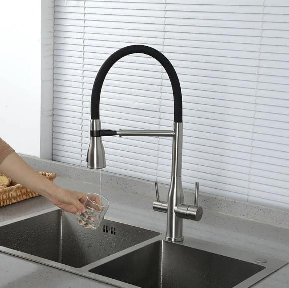 Смеситель для кухни Gappo G4399-75 Сатин Черный