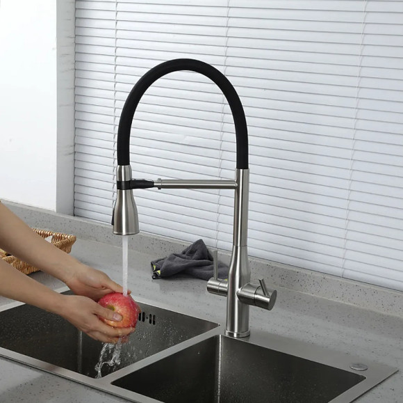 Смеситель для кухни Gappo G4399-75 Сатин Черный