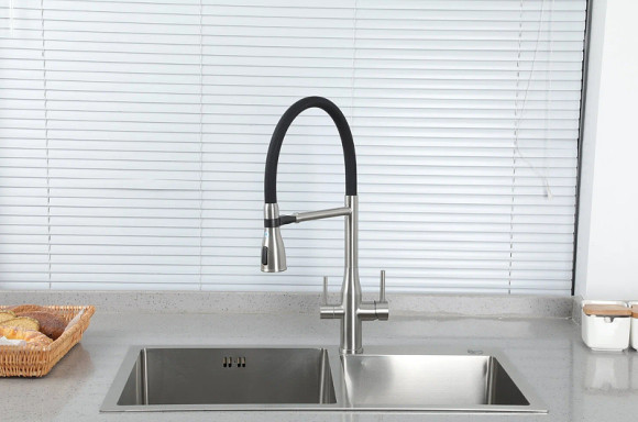 Смеситель для кухни Gappo G4399-75 Сатин Черный