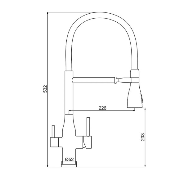 Смеситель для кухни Gappo G4399-75 Сатин Черный
