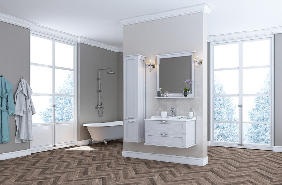 Тумба под раковину Aquaton Леон 80 1A186301LBPS0 подвесная Дуб белый