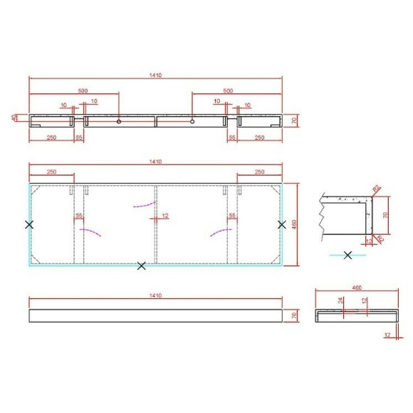 Столешница под раковину Boheme Armadi Art Flat 140 869-140-CLCT Белый мрамор