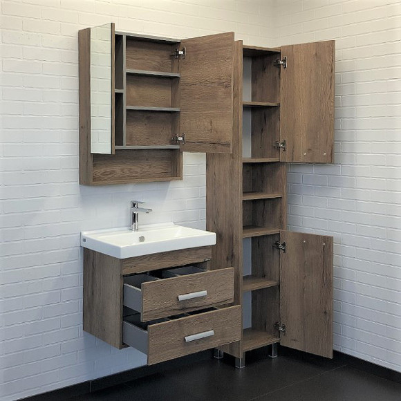 Тумба с раковиной Comforty Никосия 60П 00-00008853 подвесная Дуб темный Тумба с раковиной Comforty Никосия 60П 00-00008853 подвесная Дуб темный