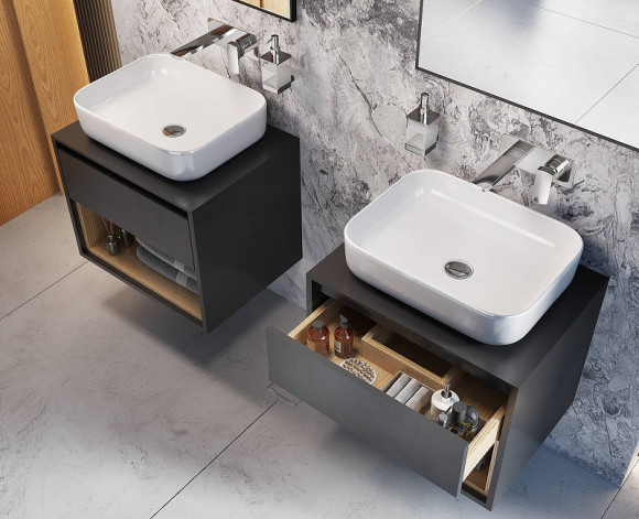 Тумба под раковину Excellent Tuto 60 MLEX.0102.600.GRBL подвесная Серый Дуб