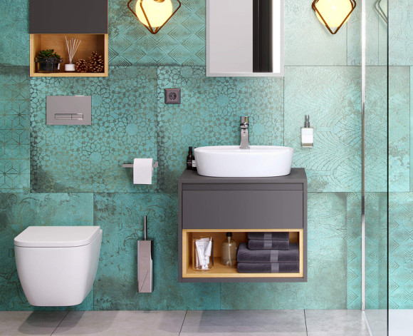 Тумба под раковину Excellent Tuto 60 MLEX.0102.600.GRBL подвесная Серый Дуб