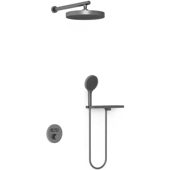 Душевая система Vincea Inspire VSFW-3I22MT2RGM с термостатом Вороненая сталь