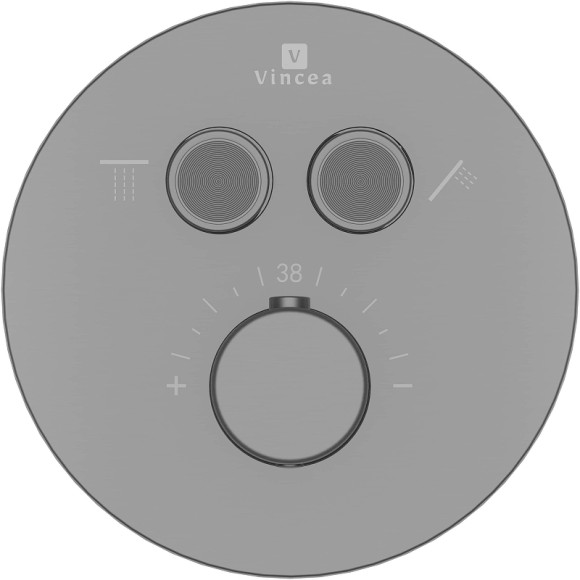 Душевая система Vincea Inspire VSFW-3I22MT2RGM с термостатом Вороненая сталь