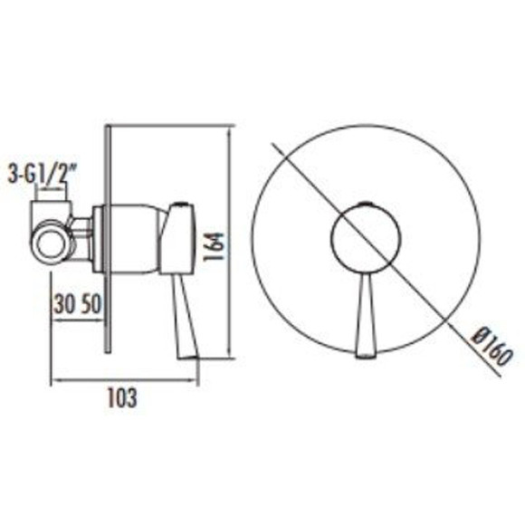 Смеситель для душа Creavit DFC2098 Хром