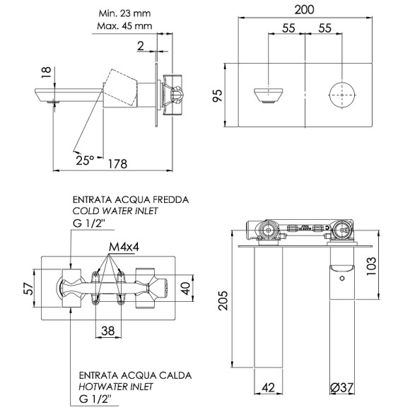 Смеситель для раковины Remer Edge EG515 Хром Смеситель для раковины Remer Edge EG515 Хром