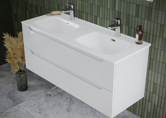 Тумба под раковину Sancos Norma 2.0 120 NR2.0120-2W подвесная Белый глянец