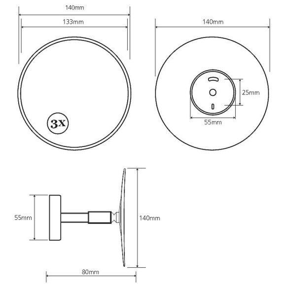 Косметическое зеркало Bemeta Cosmetic mirrors 112101121 с увеличением Хром Косметическое зеркало Bemeta Cosmetic mirrors 112101121 с увеличением Хром