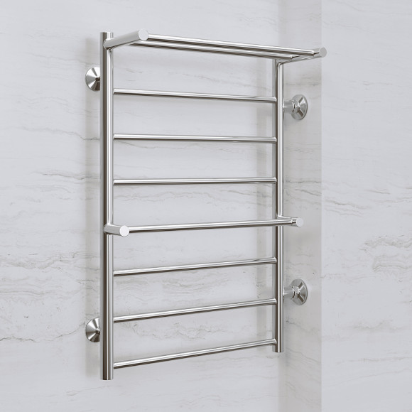 Водяной полотенцесушитель Terminus Анкона П8 500x800 4670078529978 с полкой Хром, нижнее подключение, G 1/2" ВР