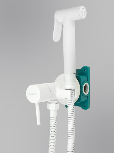 Гигиенический душ со смесителем ALMAes Benito AL-859-06 Белый Гигиенический душ со смесителем ALMAes Benito AL-859-06 Белый