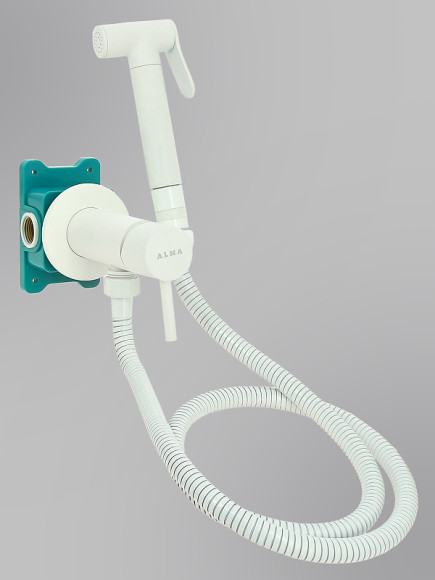 Гигиенический душ со смесителем ALMAes Benito AL-859-06 Белый Гигиенический душ со смесителем ALMAes Benito AL-859-06 Белый