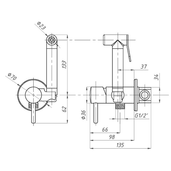 Гигиенический душ со смесителем ALMAes Benito AL-859-06 Белый Гигиенический душ со смесителем ALMAes Benito AL-859-06 Белый