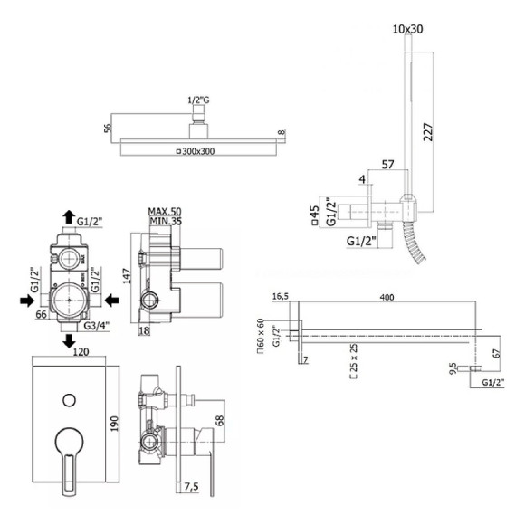 Душевая система Paffoni Ringo KITRIN015CR/MKING Хром