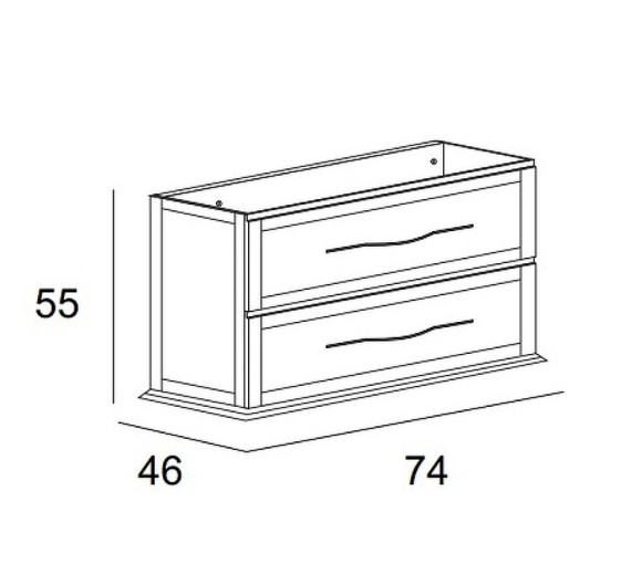 Тумба под раковину Cezares Tiffany 75 55242 подвесная Grigio Nuvola