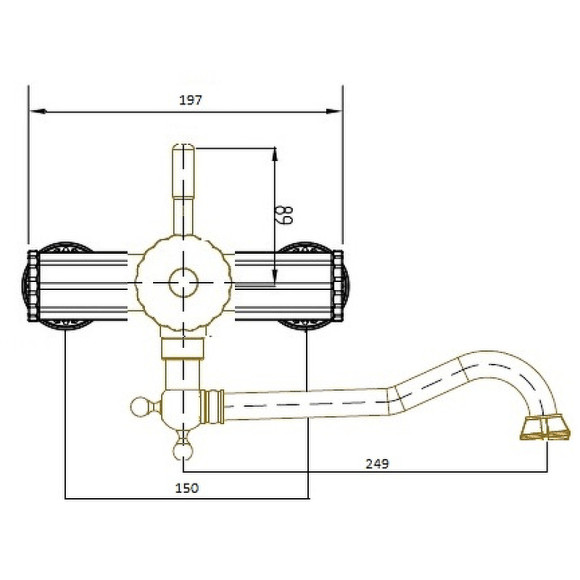 Смеситель для раковины Bronze de Luxe Windsor 10111 Бронза Смеситель для раковины Bronze de Luxe Windsor 10111 Бронза