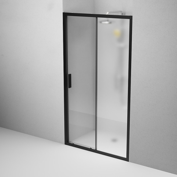 Душевая дверь AM.PM Gem Solo 110 W90G-110-1-195BM профиль Черный матовый стекло матовое-прозрачное Душевая дверь AM.PM Gem Solo 110 W90G-110-1-195BM профиль Черный матовый стекло матовое-прозрачное