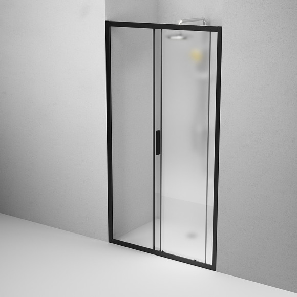 Душевая дверь AM.PM Gem Solo 110 W90G-110-1-195BM профиль Черный матовый стекло матовое-прозрачное Душевая дверь AM.PM Gem Solo 110 W90G-110-1-195BM профиль Черный матовый стекло матовое-прозрачное