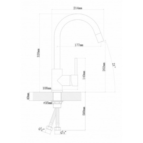 Смеситель для кухни Florentina Альфа 313.01H.1123.202 Шампань
