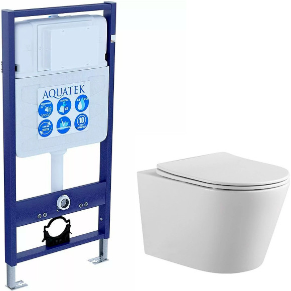 Комплект унитаза с инсталляцией Aquatek Set Aquatek Вега с сиденьем Микролифт Комплект унитаза с инсталляцией Aquatek Set Aquatek Вега с сиденьем Микролифт