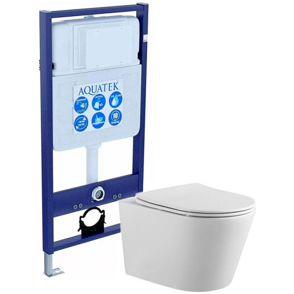 Комплект унитаза с инсталляцией Aquatek Set Aquatek Вега с сиденьем Микролифт Комплект унитаза с инсталляцией Aquatek Set Aquatek Вега с сиденьем Микролифт