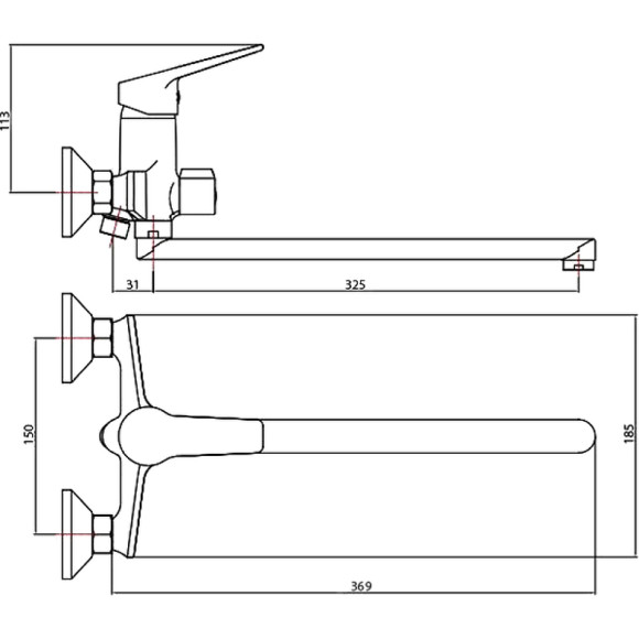 Смеситель для ванны ESKO Murano MR 31 универсальный Хром