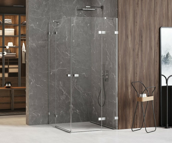 Душевой уголок New Trendy Avexa Chrome 90х90 EXK-1521 профиль Хром стекло прозрачное