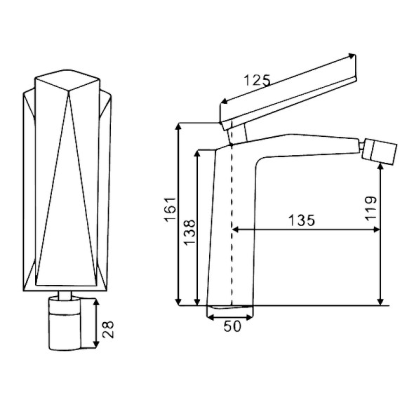 Смеситель для биде Boheme Venturo 376-W Белый Хром