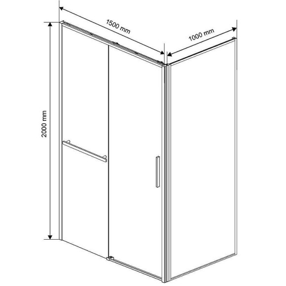 Душевой уголок Vincea Slim Soft 150x100 VSR-1SS1015CLB профиль Черный стекло прозрачное