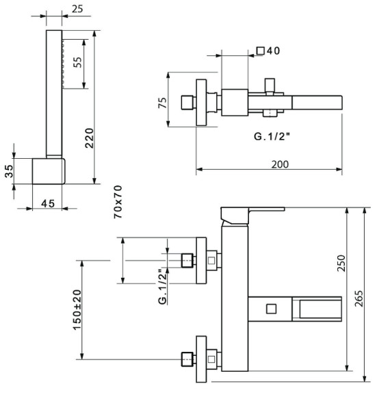 Смеситель для ванны Migliore Kvant 18767 Хром