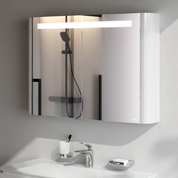 Зеркальный шкаф AM.PM Sensation 100 M30MCX1001WG с подсветкой Белый глянцевый