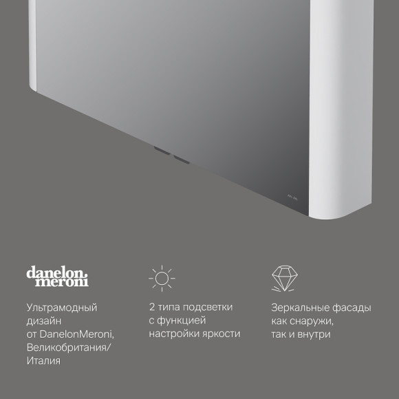 Зеркальный шкаф AM.PM Sensation 100 M30MCX1001WG с подсветкой Белый глянцевый