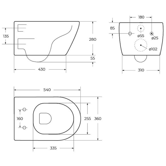 Унитаз Cezares Molveno CZR-2468-TH-R/CZR-2011-SC подвесной с сиденьем Микролифт Унитаз Cezares Molveno CZR-2468-TH-R/CZR-2011-SC подвесной с сиденьем Микролифт