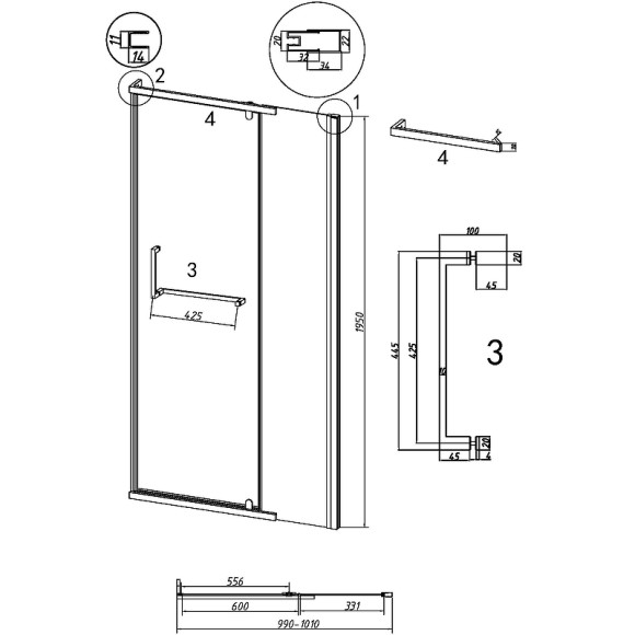 Душевая дверь Grossman Pragma 100 100.K33.03.100.10.00 профиль Хром стекло прозрачное Душевая дверь Grossman Pragma 100 100.K33.03.100.10.00 профиль Хром стекло прозрачное