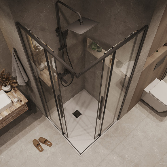 Душевой уголок Grossman Galaxy 90х90 300.K33.01.9090.21.00 профиль Черный матовый стекло прозрачное Душевой уголок Grossman Galaxy 90х90 300.K33.01.9090.21.00 профиль Черный матовый стекло прозрачное