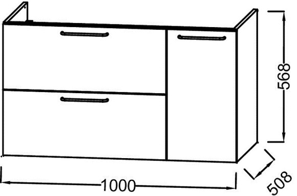 Тумба под раковину Jacob Delafon Odeon Rive Gauche 100 EB2544-R9-E52 подвесная Дуб табак