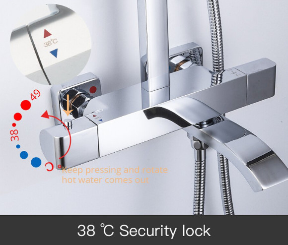 Душевая система Gappo G07 G2407-40 с термостатом Хром