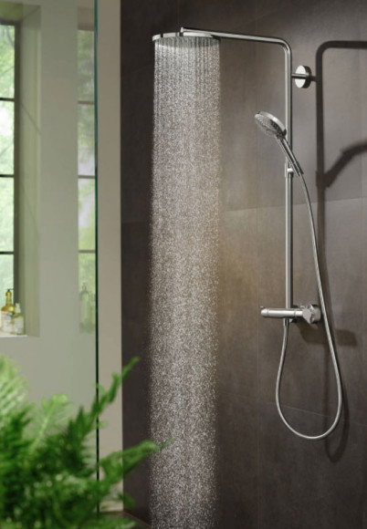 Душевая система Hansgrohe Raindance Select S Showerpipe 27633670 с термостатом Черная матовая