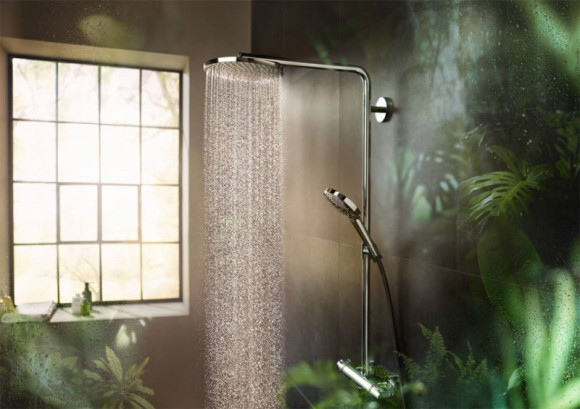 Душевая система Hansgrohe Raindance Select S Showerpipe 27633670 с термостатом Черная матовая