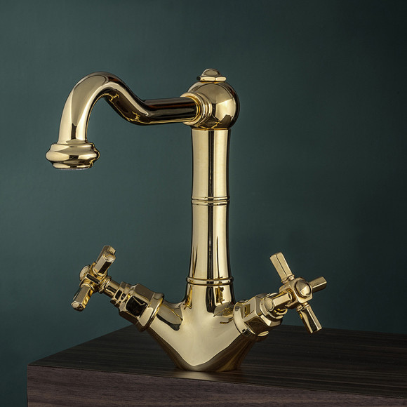 Смеситель для раковины Gattoni TRD TR300/18D0 Золото 24 карат Смеситель для раковины Gattoni TRD TR300/18D0 Золото 24 карат