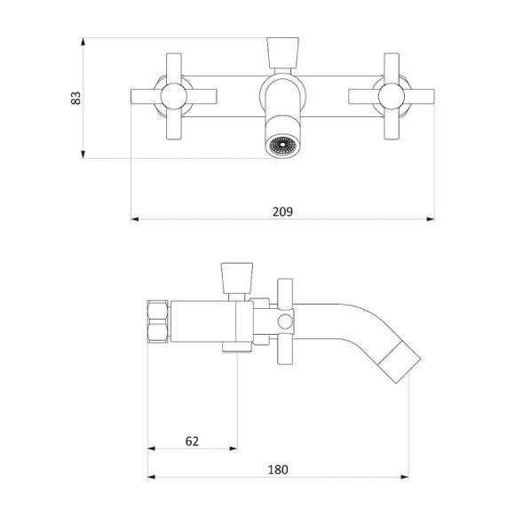 Смеситель для ванны Damixa RedBlu Neo Classic 271000000 Графит