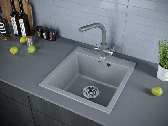 Кухонная мойка Paulmark Kante 50 PM105152-GRM Серый металлик Кухонная мойка Paulmark Kante 50 PM105152-GRM Серый металлик