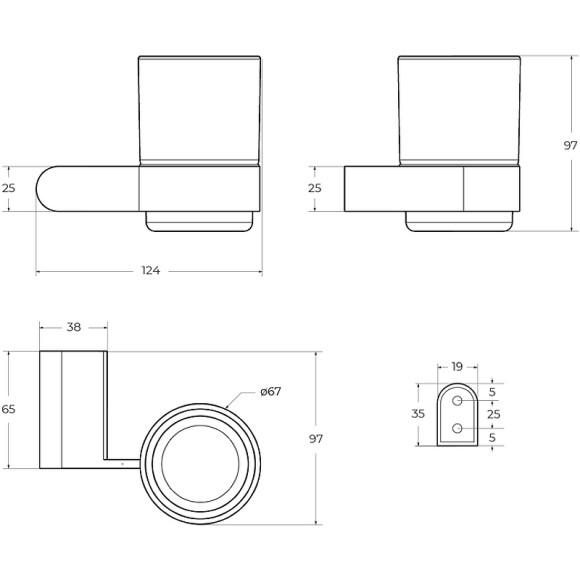 Стакан для зубных щеток Cezares Stylus STYLUS-TUMS-01 Хром Стакан для зубных щеток Cezares Stylus STYLUS-TUMS-01 Хром