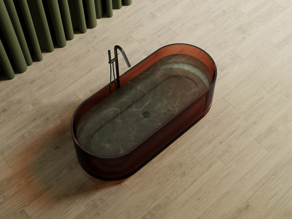 Ванна из полиэфирной смолы Abber Kristall 170х75 AT9708Opal Коричневая без гидромассажа Ванна из полиэфирной смолы Abber Kristall 170х75 AT9708Opal Коричневая без гидромассажа