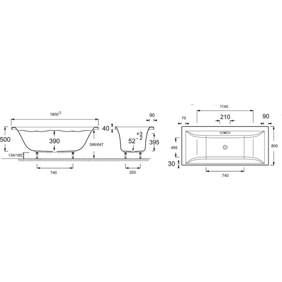 Акриловая ванна Jacob Delafon Evok 180x80 E60269RU-00 без гидромассажа Акриловая ванна Jacob Delafon Evok 180x80 E60269RU-00 без гидромассажа