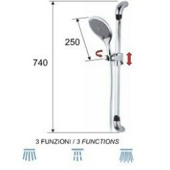 Душевой гарнитур Remer 313318R Хром Душевой гарнитур Remer 313318R Хром