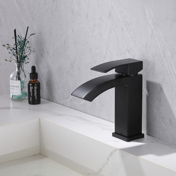 Смеситель для раковины Abber Wasserfall AF8610B Черный матовый Смеситель для раковины Abber Wasserfall AF8610B Черный матовый